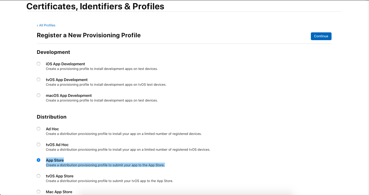 Create Distribution Profile